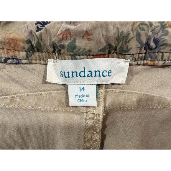 Sundance Cargo Pocket Womens Beige Khaki Straight Leg Casual Pants Sz 14 - Picture 9 of 12